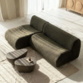 92" Green Sherpa Sectional Sofa