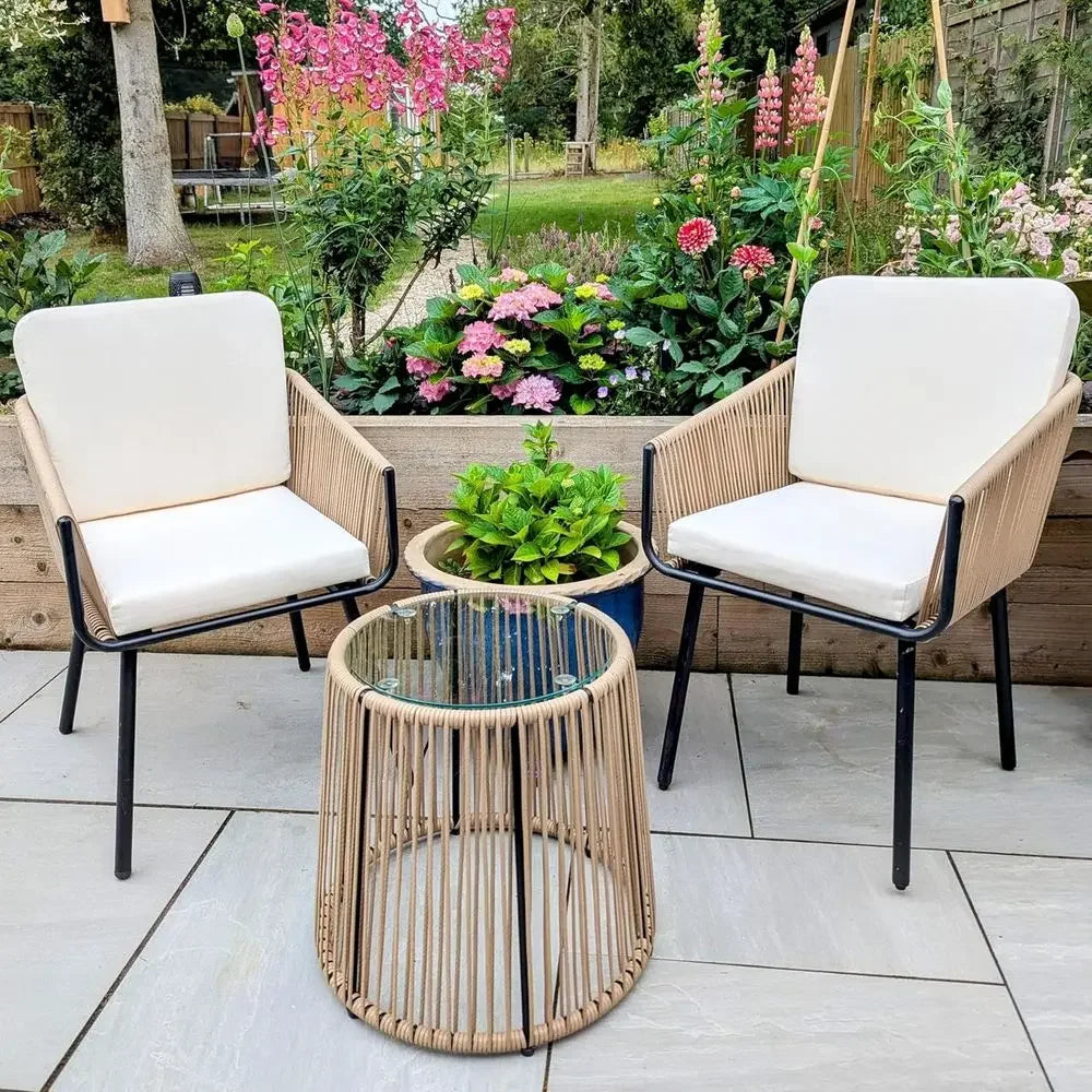 All-Weather PE Wicker 3-Piece Patio Bistro Set