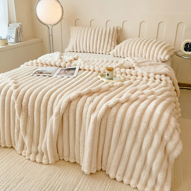 Fluffy Faux Fur Throw Blanket