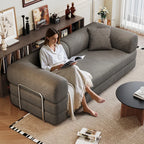 Grey Corduroy Convertible Sofa Bed