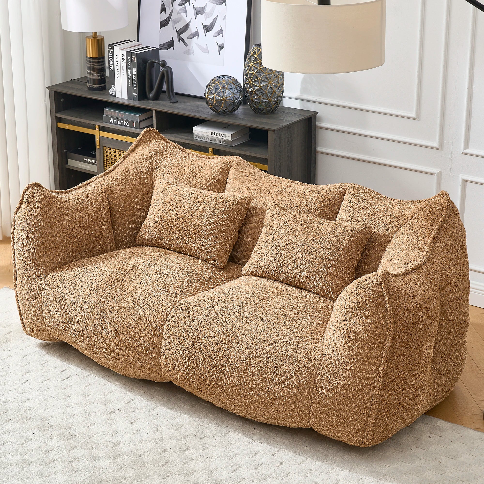 73" Chenille Bean Bag Loveseat