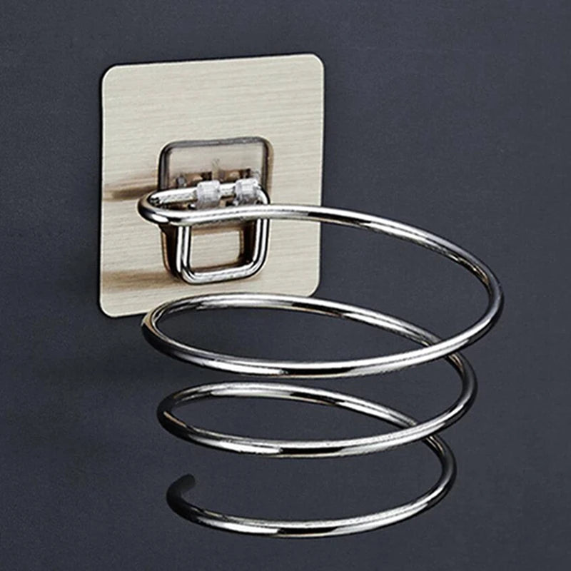 Stainless Steel Hair Dryer Holder Wall Mounted Storage Organizer
