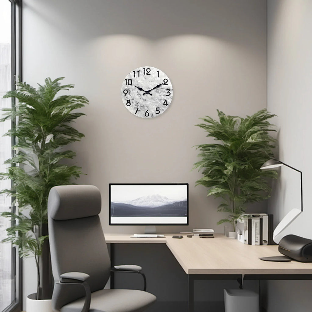 Marble Pattern Silent Wall Clock