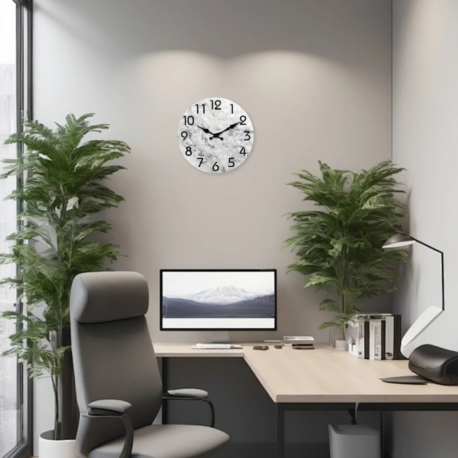 Marble Pattern Silent Wall Clock