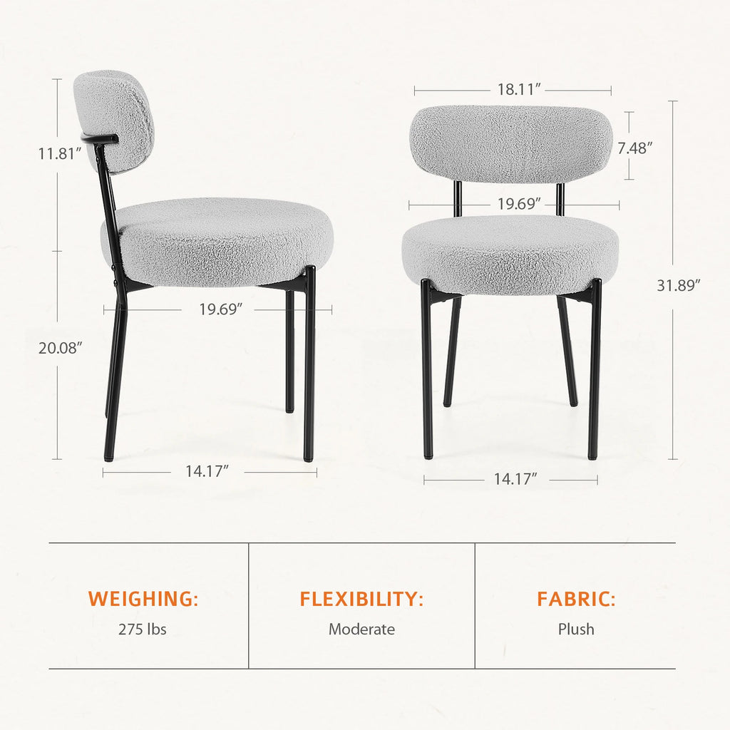 Ergonomic Round Dining Chairs Set