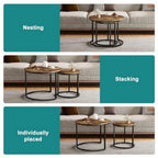 Rustic Round Nesting Table Set