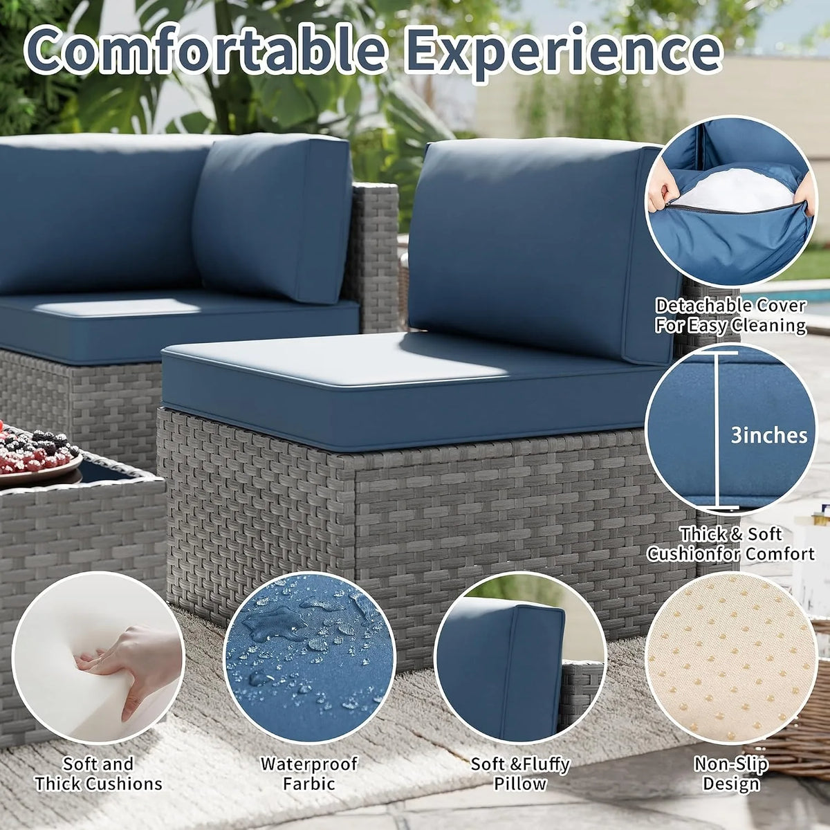 5-Piece Rattan Patio Furniture Set