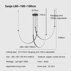 Nordic Minimalist Copper Line Chandelier