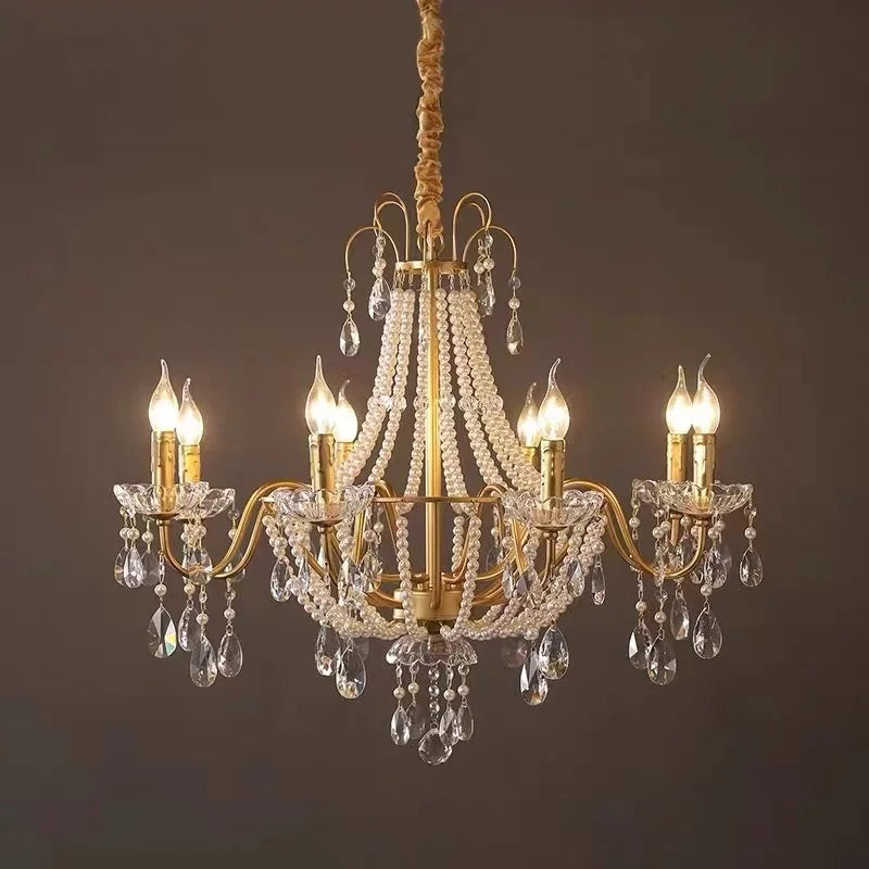 Gold Crystal Candle Chandelier Luxury