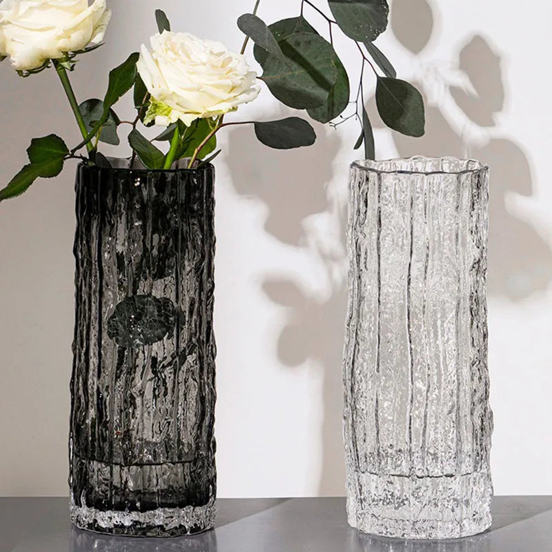 Glacier Glass Flower Vase Modern