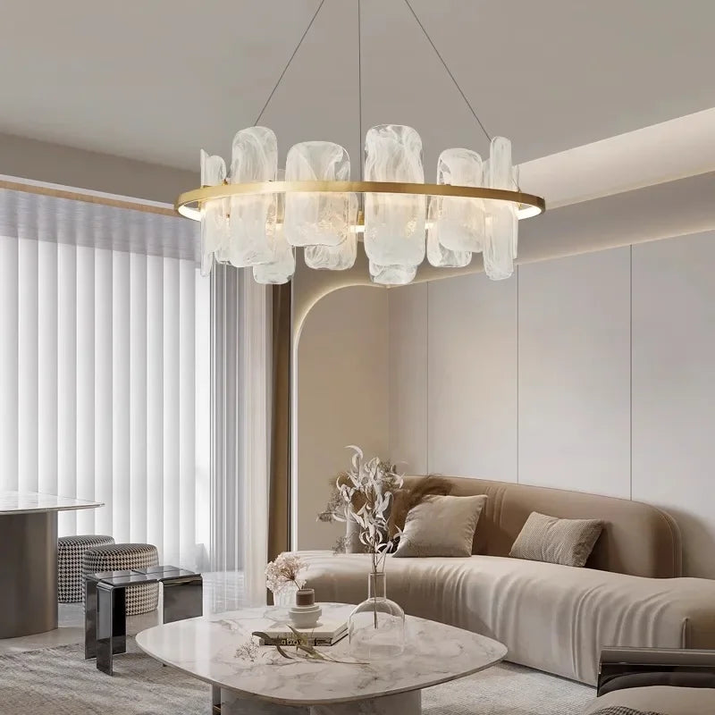 Nordic Glass Iron Pendant Chandelier