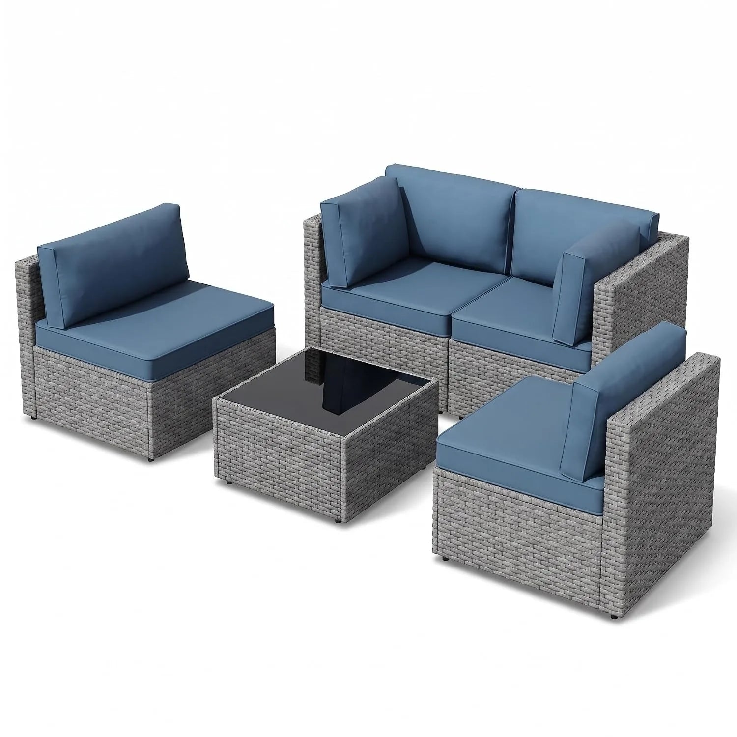 5-Piece Rattan Patio Furniture Set