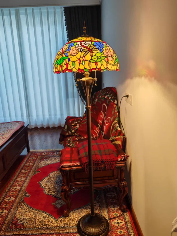 Retro Stained Glass Floor Lamp