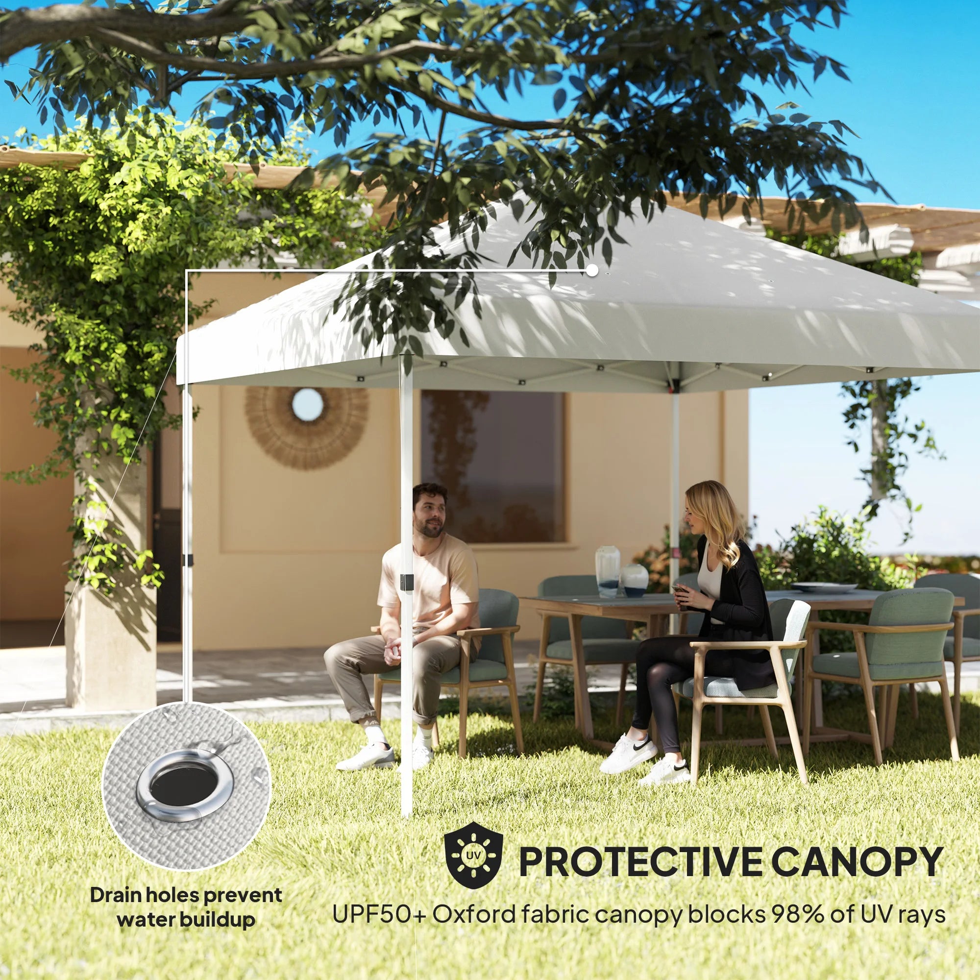 10×10 ft Pop-Up Canopy Tent with 2 Half Sidewalls
