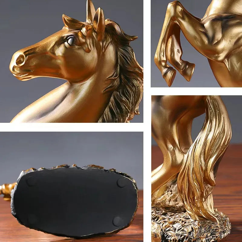 European-Style Resin Victory Horse Statue