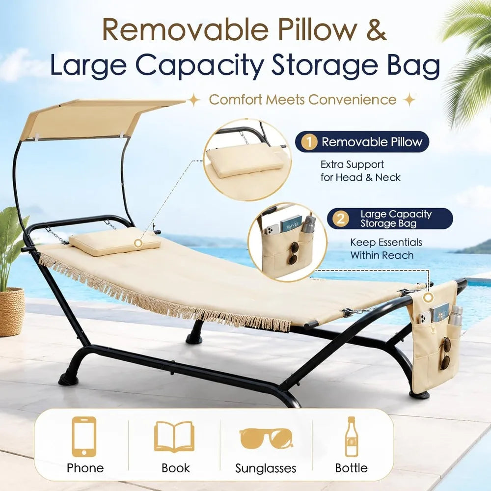 Patio Hammock With Stand & Canopy