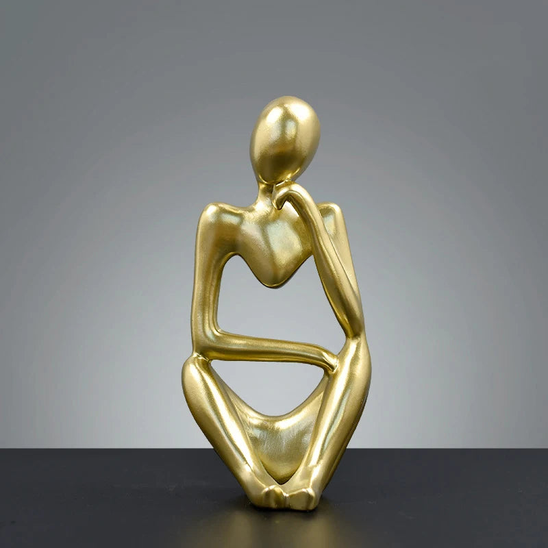 Golden Abstract Resin Desk Sculpture
