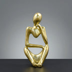 Golden Abstract Resin Desk Sculpture