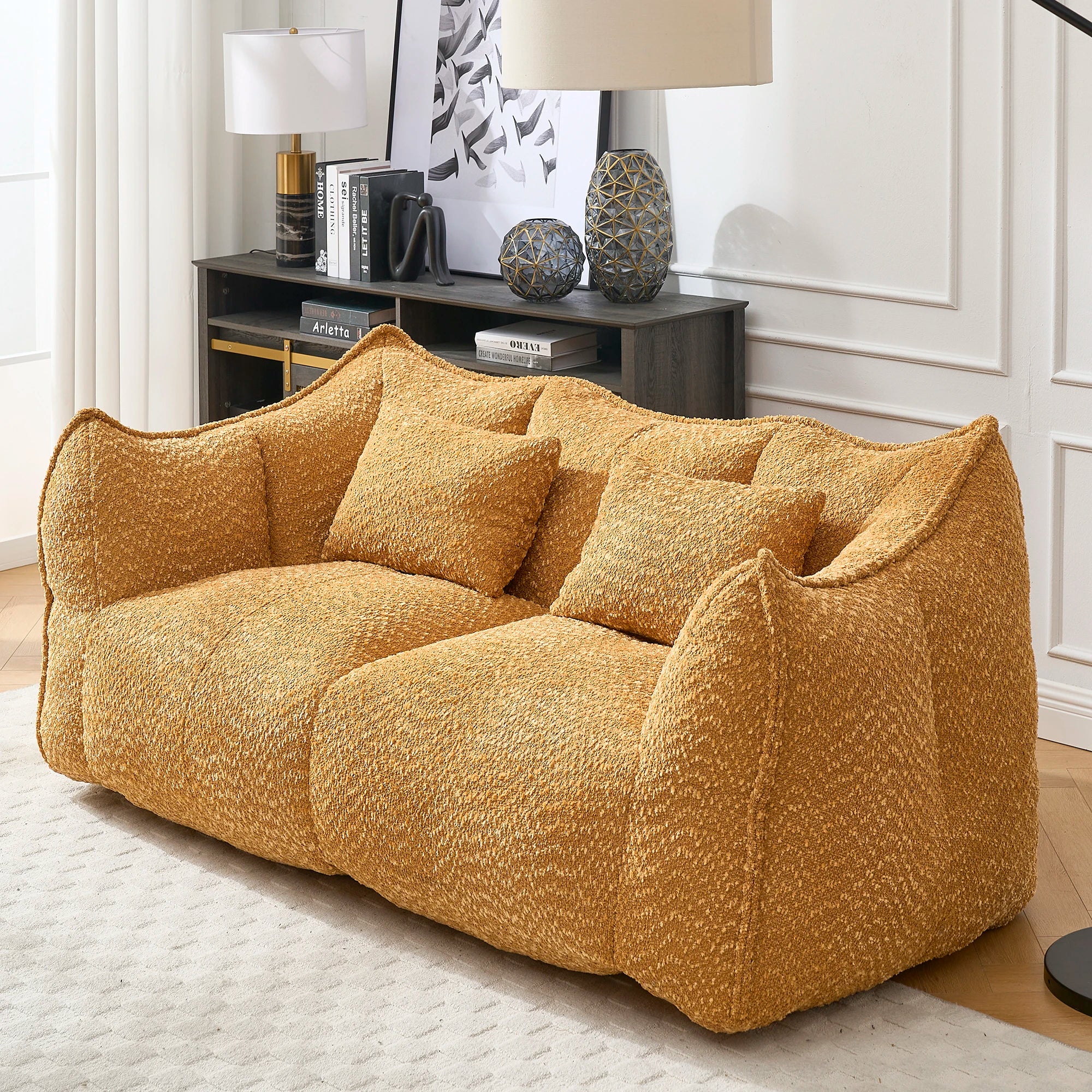 73" Chenille Bean Bag Loveseat