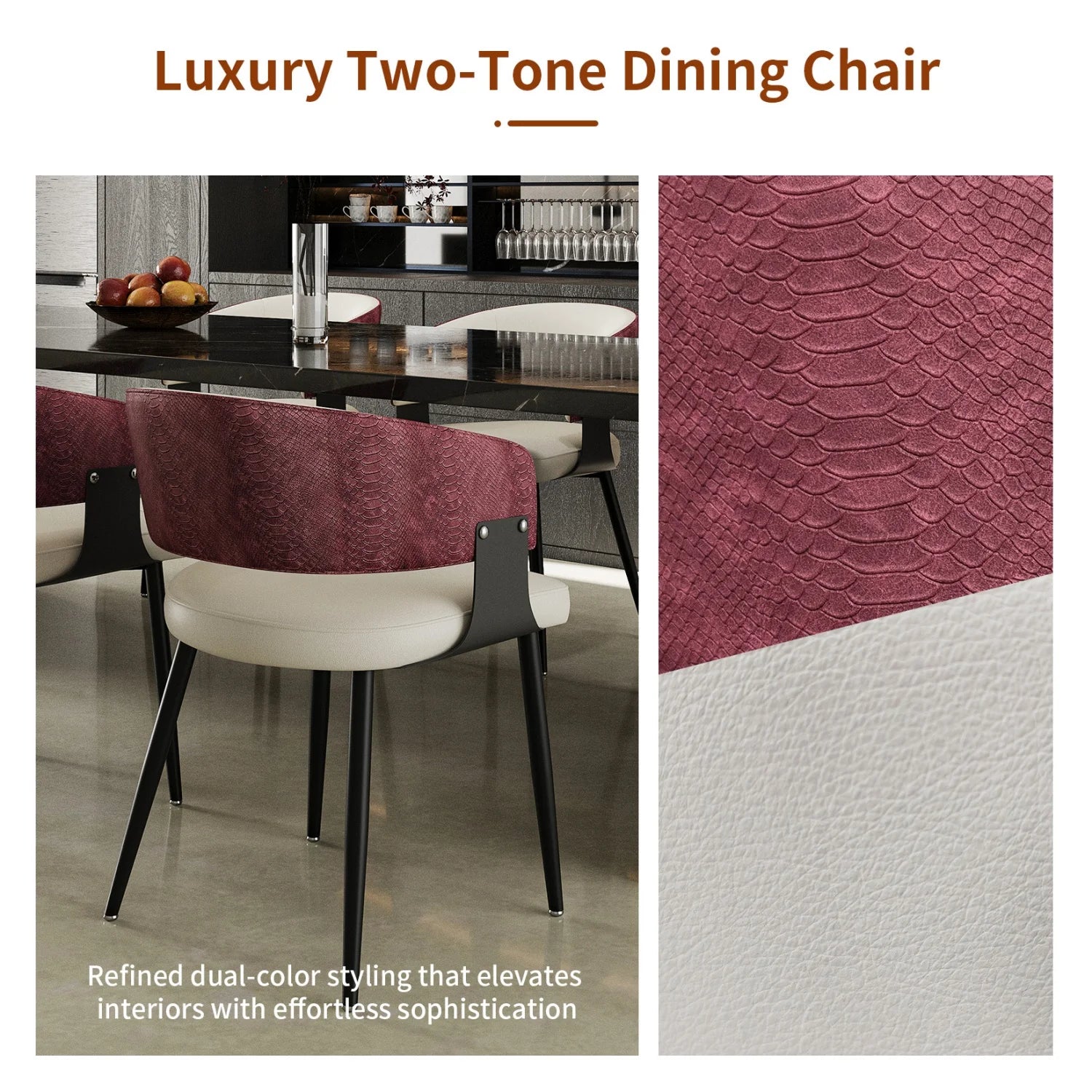 Microfiber Leather Upholstered Dining Chairs