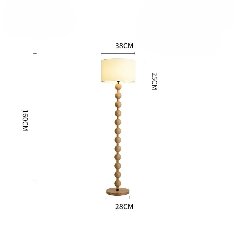 Vintage Art Fabric Wood Lamp