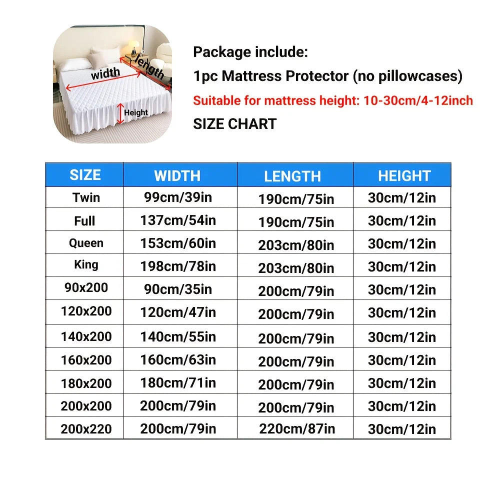 Quilted Waterproof Breathable Bed Skirt