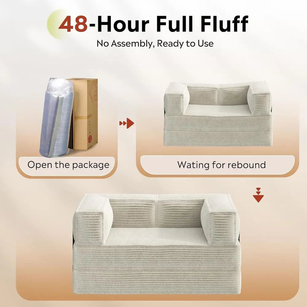 Convertible Corduroy Sleeper Sofa