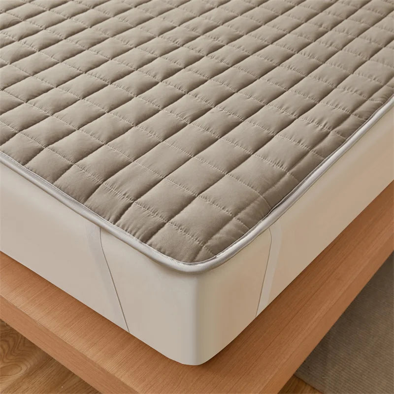 Solid Color Quilted Mattress Topper Pad