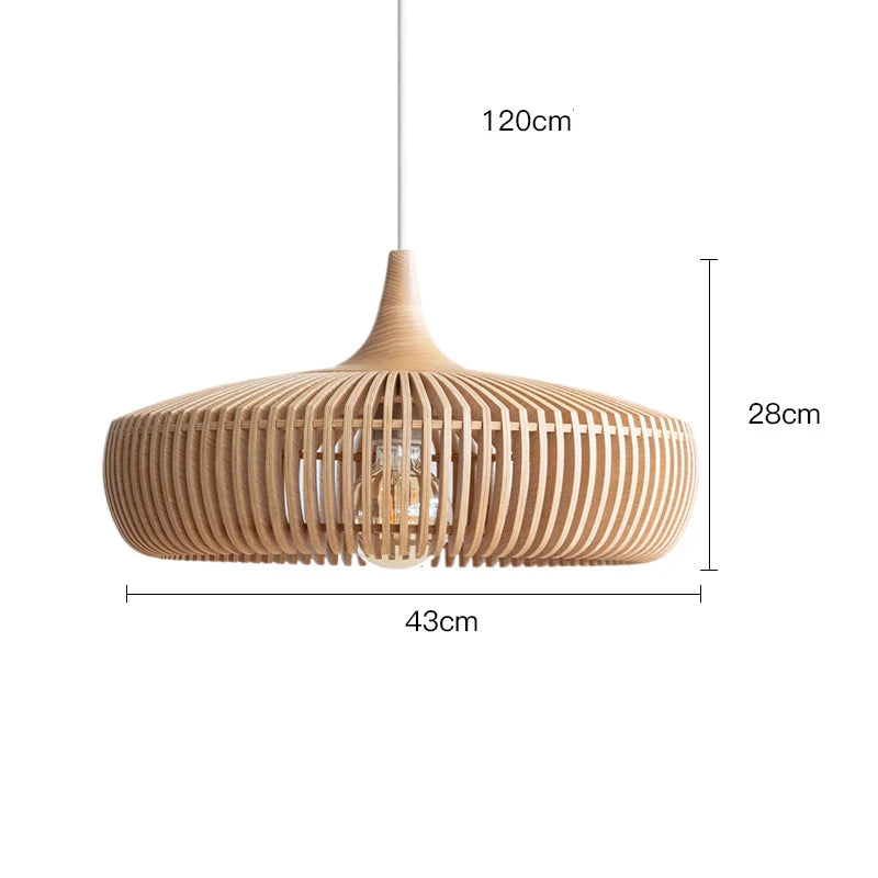 Wabi-Sabi Hollowed Wooden Pendant Light