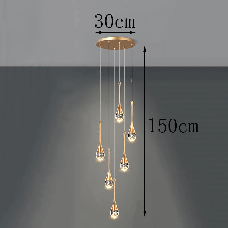 Modern Crystal Staircase Chandelier