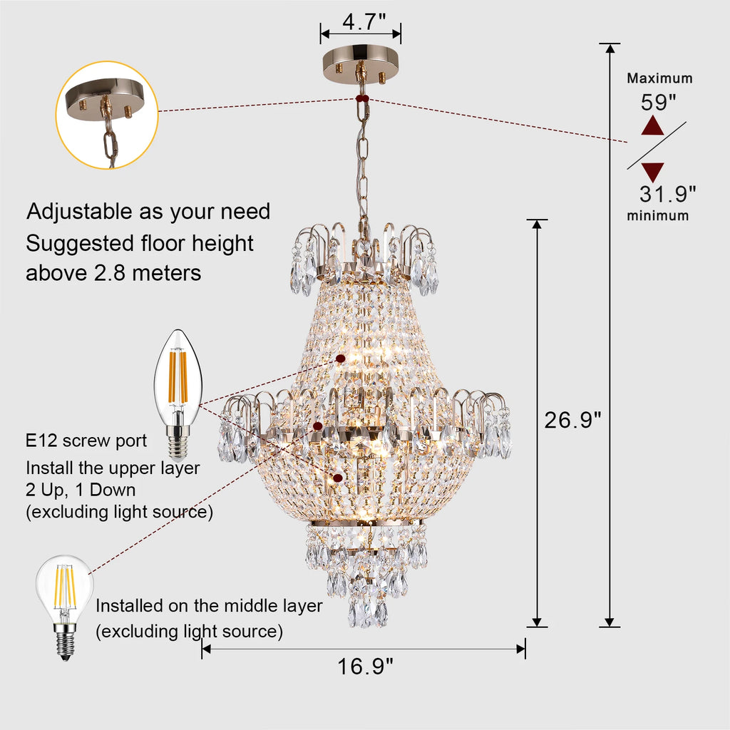 Luxury Crystal Copper Chandelier