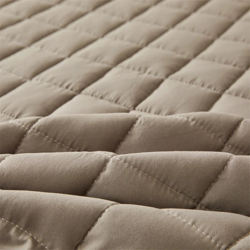 Solid Color Quilted Mattress Topper Pad