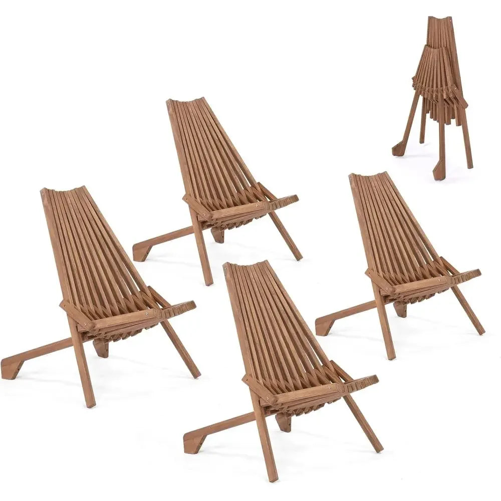 Acacia Wood Folding Adirondack Chairs