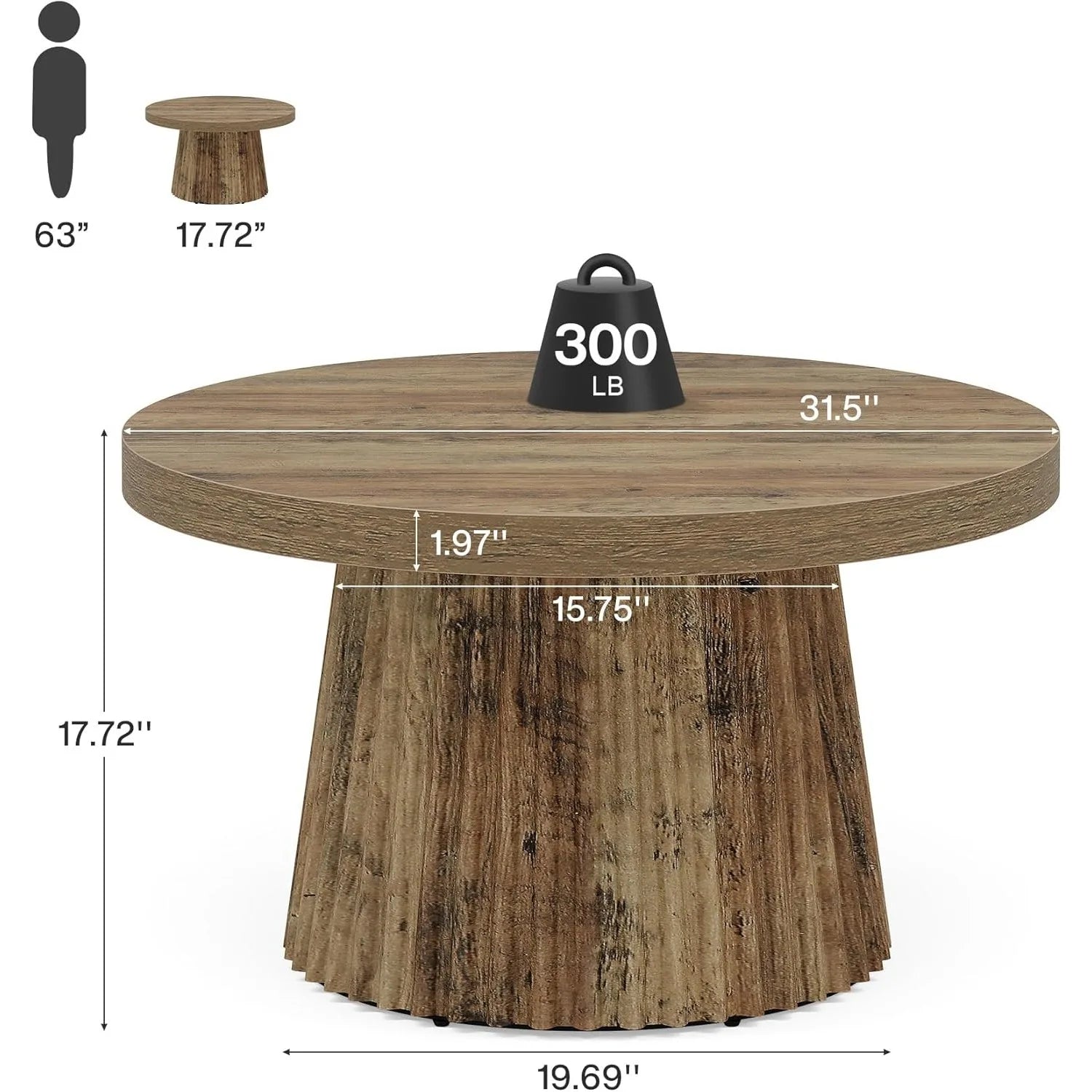 31.5-Inch Farmhouse Round Table
