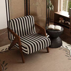 Wooden Frame Fabric Lounge Chair