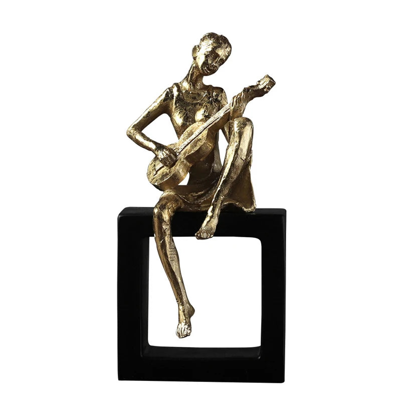 Golden Musician Band Resin Figurines