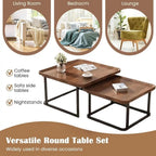 Fluted Square Nesting Table Set