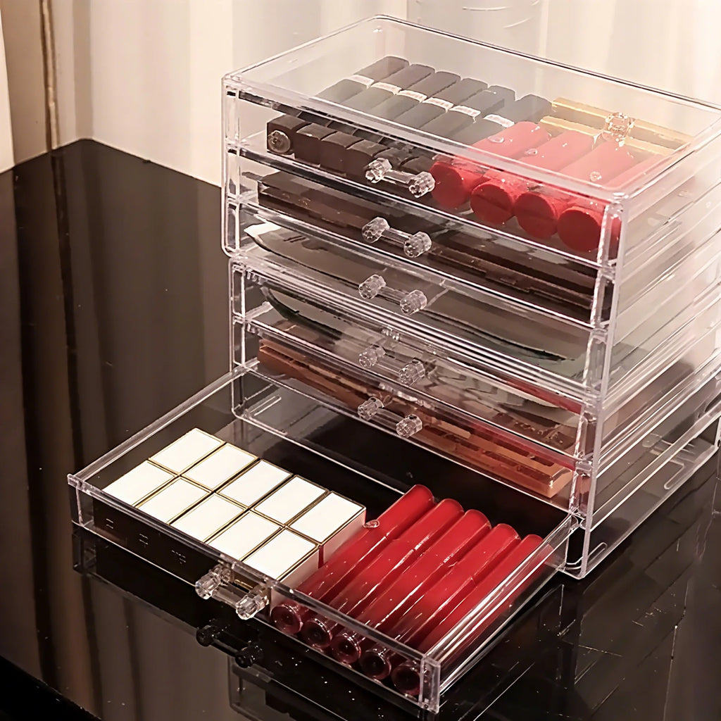 Clear Desktop Makeup Organizer