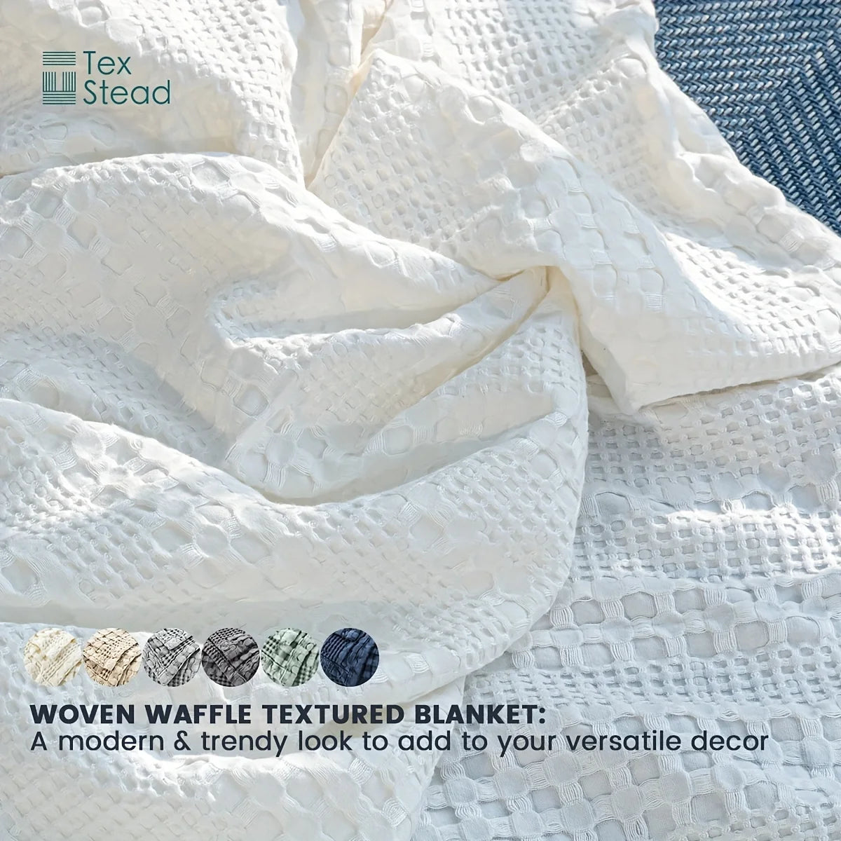 Bamboo Cotton Waffle Blanket Lightweight