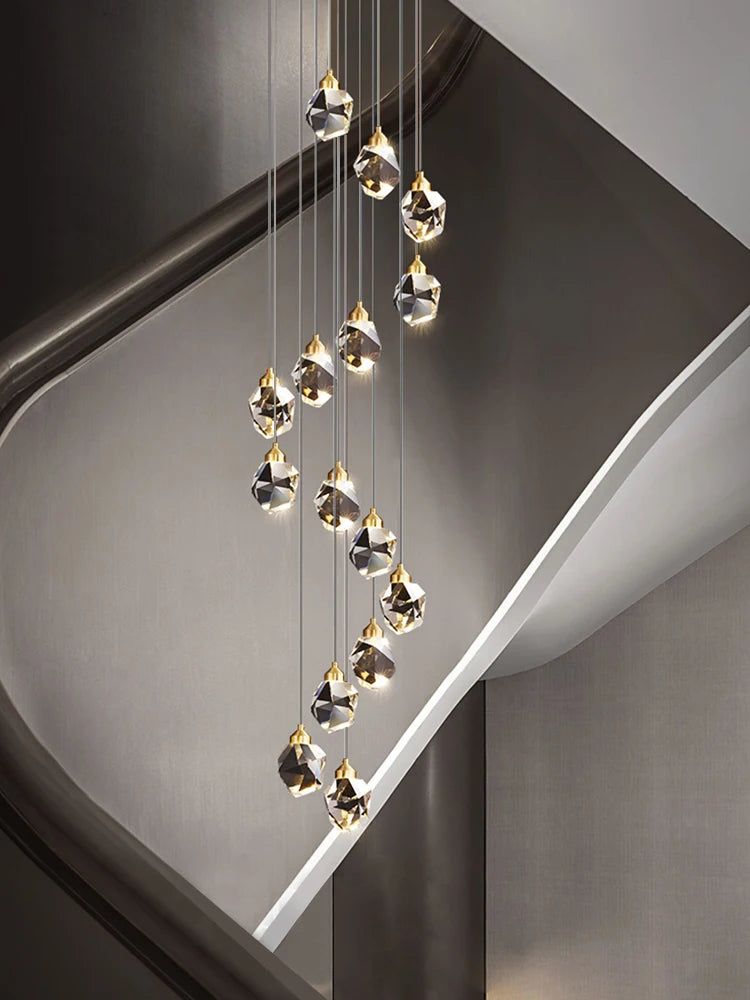 Nordic Crystal Chandelier Multi-Ring Design