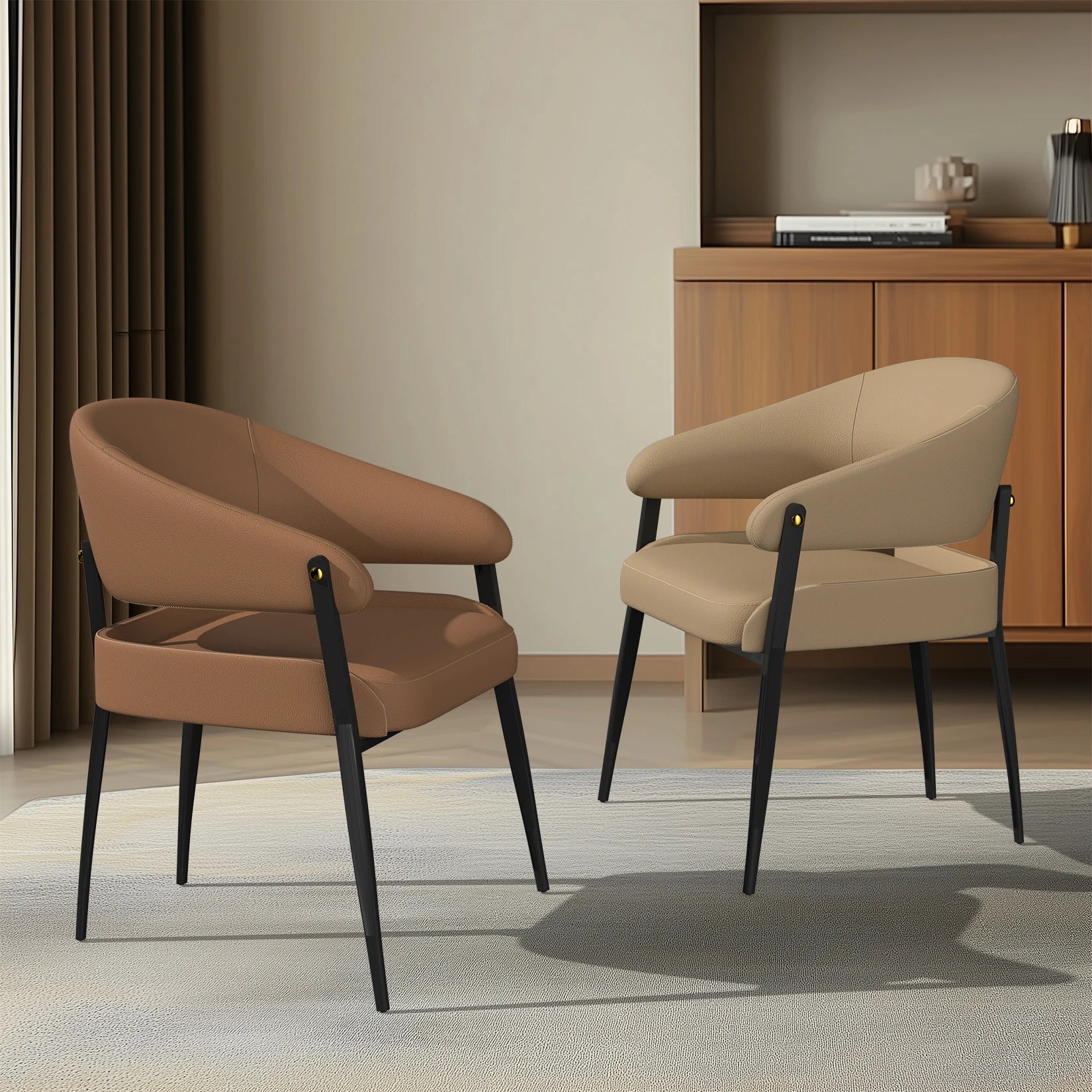 Luxury Microfiber Leather Dining Chairs
