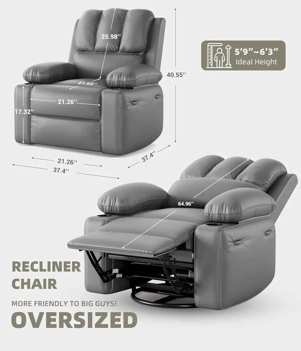 Heated Massage Swivel Recliner