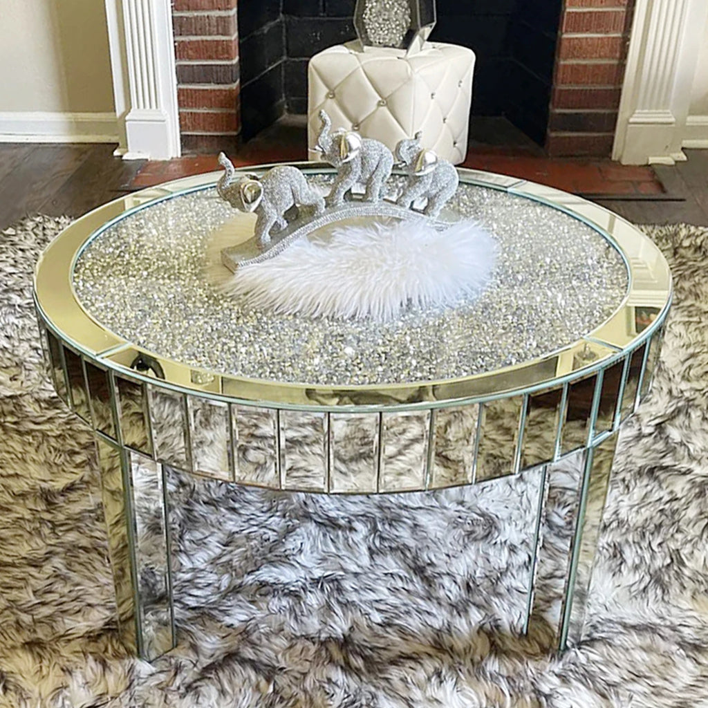 Crushed Diamond Mirrored Table