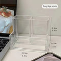 Clear Acrylic Three-Compartment Pen Holder