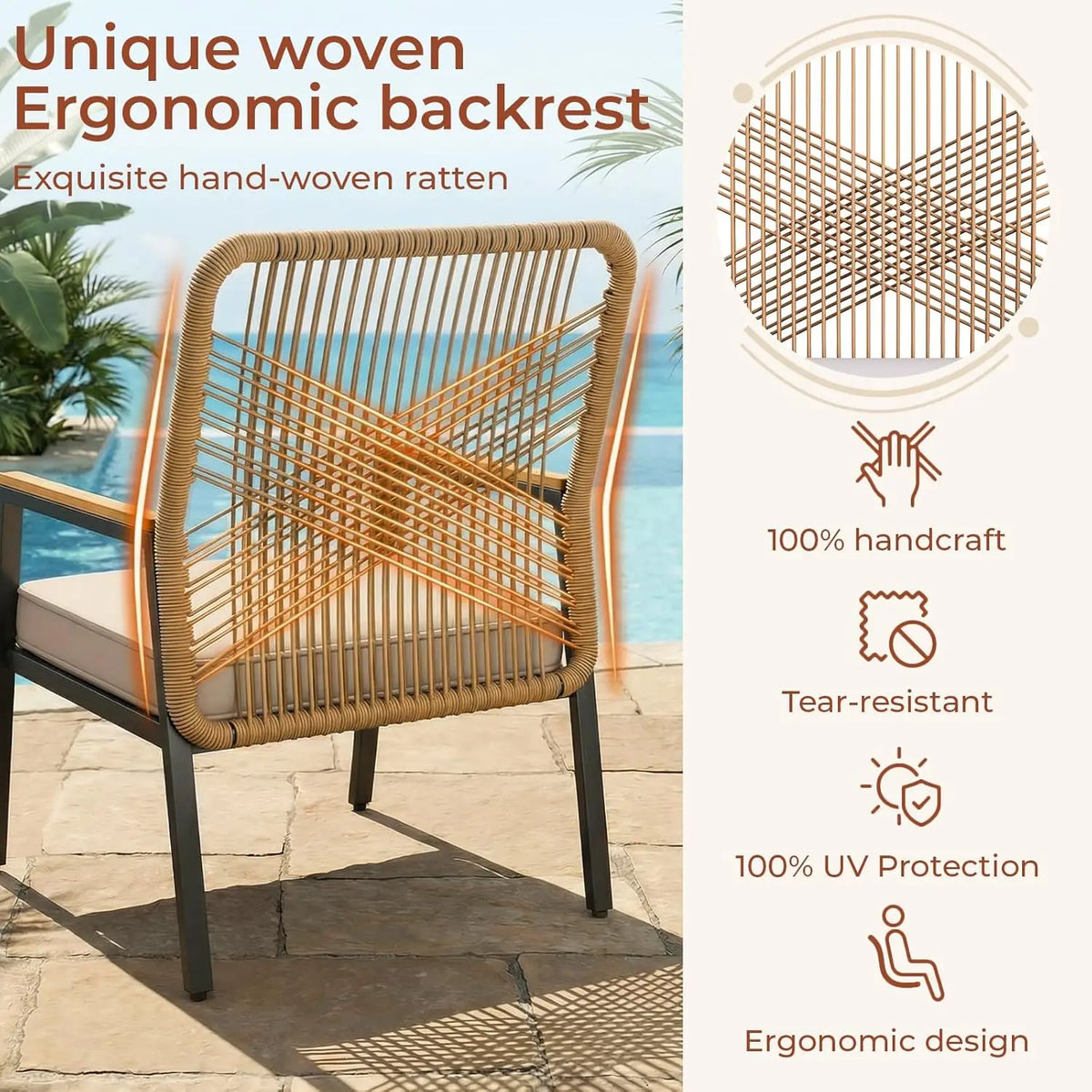 Premium Rattan Patio Chairs Set