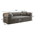 Grey Corduroy Convertible Sofa Bed
