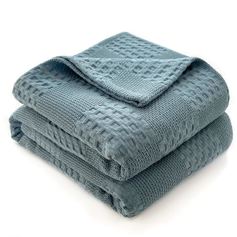 Pure Cotton Waffle Weave Blanket