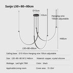 Nordic Minimalist Copper Line Chandelier