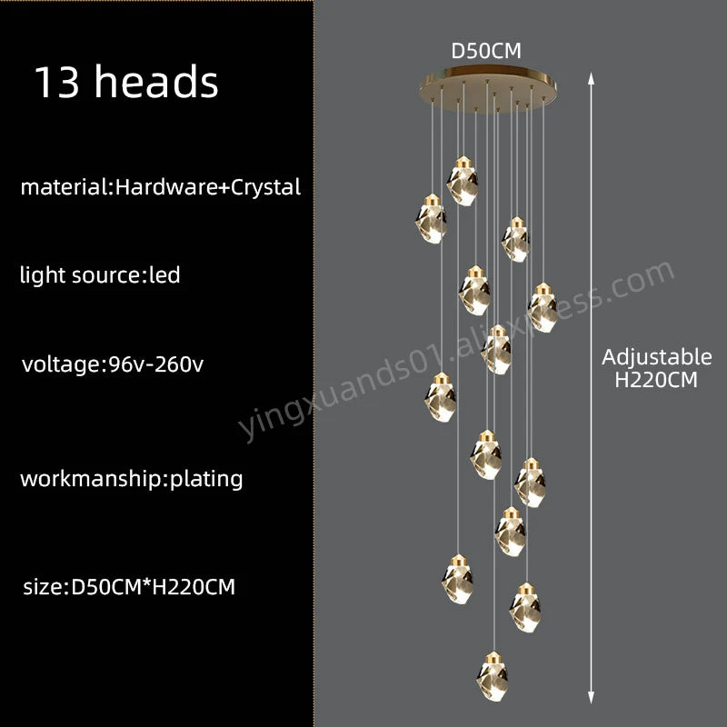 Nordic Crystal Chandelier Multi-Ring Design