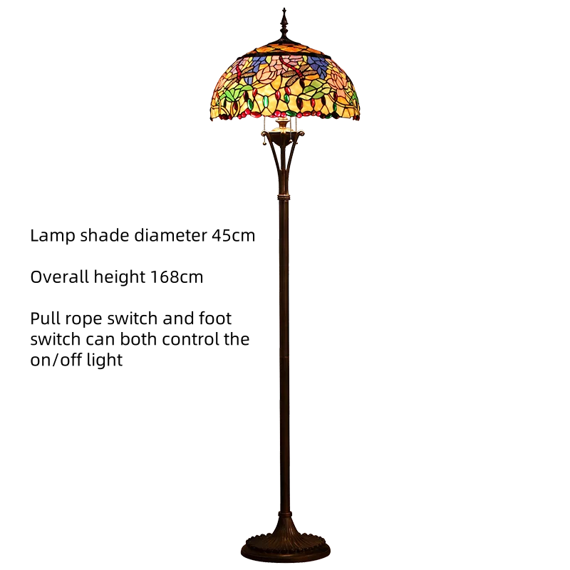 Retro Stained Glass Floor Lamp
